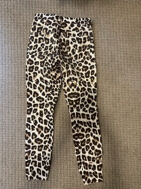 MOTHER Leopard Print Skinny Jeans - White/Brown/Black